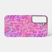 ピンク万華鏡のように千変万化するパターン SAMSUNG GALAXYケース (裏面横)