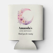 ピンク三日月花かわいらし誕生日 缶クーラー (裏面)