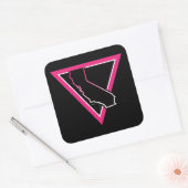 ピンク三角形カリフォルニア スクエアシール (封筒)