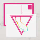 ピンク三角形カリフォルニア ポストカード (正面/裏面)