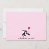 ピンク三輪車パーティー、自転車パーティの招待状 招待状 (裏面)