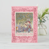 ピンク不機嫌ハッターズワンダーランド誕生日ティーパーティー 招待状 (スタンド正面)