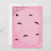 ピンク不気味お祝いハロウィーン誕生日招待状 招待状 (裏面)