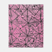 ピンク不気味のハロウィーンスパイダーウェブ フリースブランケット (正面)