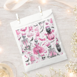 ピンク不気味スケルトンプリンセスハロウィーンフェイバーバッグ フェイバーバッグ