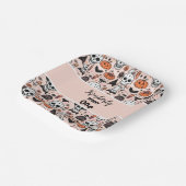 ピンク不気味ハロウィンテーマタイルカスタムオ不気味ン ペーパープレート (傾斜あり)