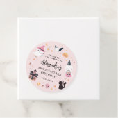 ピンク不気味ハロウィーン誕生日メッセージカード フェイバータグ (インサイチュ)