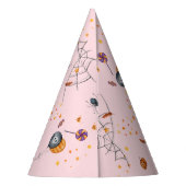 ピンク不気味ハロウィーン誕生日 パーティーハット (裏面)