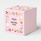 ピンク不気味ワンカワイイ幽霊ハロウィーン1歳 フェイバーボックス (正面サイド)