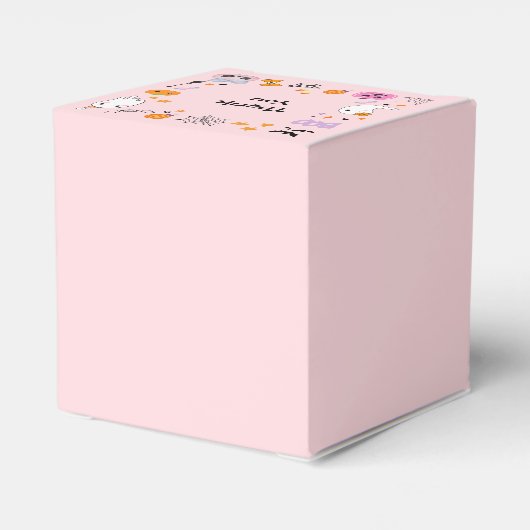 ピンク不気味ワンカワイイ幽霊ハロウィーン1歳 フェイバーボックス (裏面サイド)