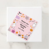 ピンク不気味ワンハロウィーン1回目の誕生日メッセージカード フェイバータグ (インサイチュ)