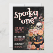 ピンク不気味ワンバースデーパーティー 招待状 (正面)