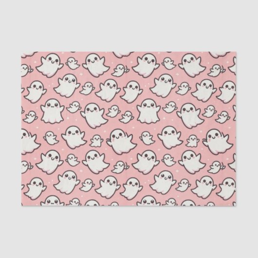 ピンク不気味幽霊ハローウィンパーティ 薄葉紙 (正面)
