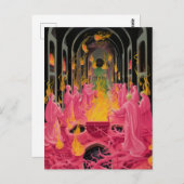 ピンク不気味色のオカルト儀式 ポストカード (正面/裏面)