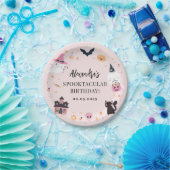 ピンク不気味誕生日紙プレート ペーパープレート (パーティー)