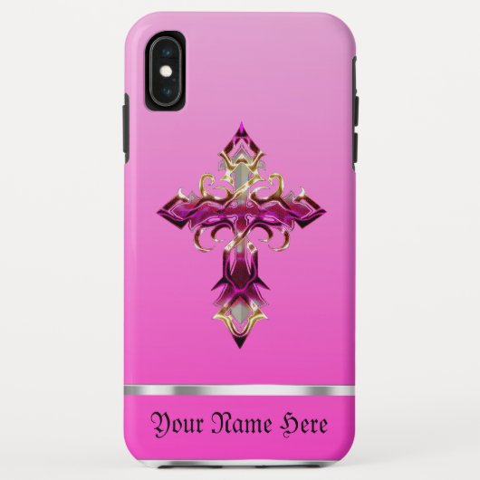 ピンク中世クロスiPhone XS Maxケース Case-Mate iPhoneケース (裏面)
