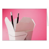 ピンク中国の色のテイクアウト (正面横)