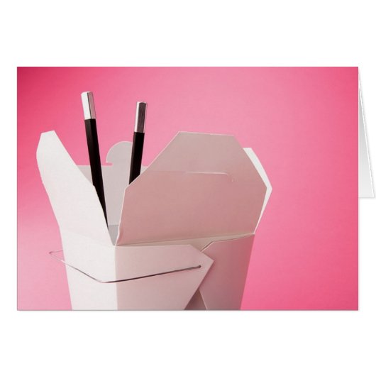 ピンク中国の色のテイクアウト (正面横)