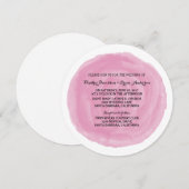 ピンク丸い水の色の結婚式の招待 招待状 (正面/裏面)