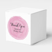 ピンク丸い水カラーの結婚式の引き出物ボックス フェイバーボックス (正面サイド)