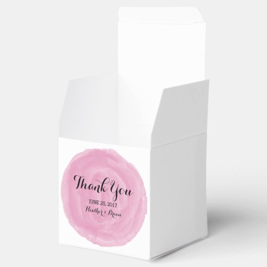 ピンク丸い水カラーの結婚式の引き出物ボックス フェイバーボックス (オープン)