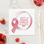 ピンク乳がんリボンスケッチBCA月 スタンダードランチョンナプキン (インサイチュ)