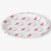 ピンク乳がんリボンスケッチBCA月 ペーパープレート (アングル)