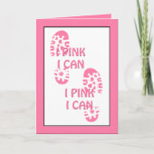 ピンク乳がん歩行私はグリーティングカードができる カード (正面)