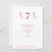 ピンク乳がん生存者パーティー資金調達者 招待状 (裏面)