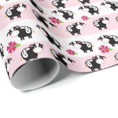 ピンク乳牛ファームテーマ包装紙 ラッピングペーパー (ロールコーナー)