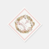 ピンク乾燥フローラガールファースト・ホリー・コミュニオン スタンダードカクテルナプキン (角)