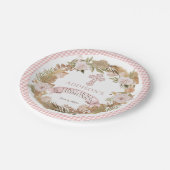 ピンク乾燥フローラガールファースト・ホリー・コミュニオン ペーパープレート (アングル)