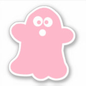 ピンク予測できなハロウィーン幽霊 シール (正面)