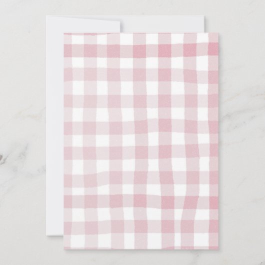 ピンク予測できな色の手で一つ間抜けのガチョウ 招待状 (裏面)