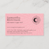 ピンク人気があるの花陰のエネルギー癒し太陽 名刺 (裏面)