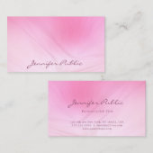 ピンク人気があるテンプレート手書き文字モダン 名刺 (正面/裏面)