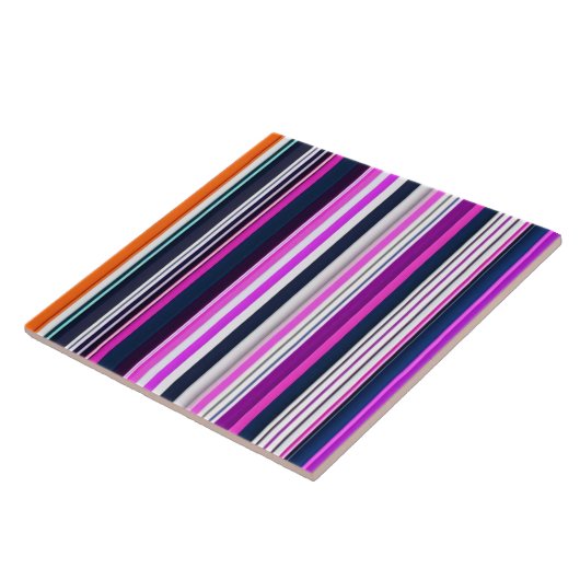 ピンク人気があるホワイトストライプコレクション タイル (側面)