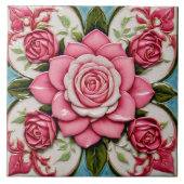 ピンク人気があるローズビューティフルコレクション タイル (正面)