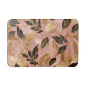 ピンク人気がある金ゴールドボ葉ホコレクション バスマット (正面)