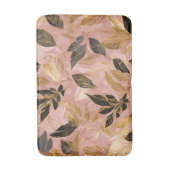 ピンク人気がある金ゴールドボ葉ホコレクション バスマット (正面縦)