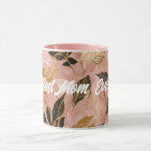 ピンク人気がある金ゴールドボ葉ホコレクション マグカップ (中央)