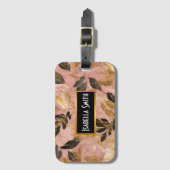 ピンク人気がある金ゴールドボ葉ホコレクション ラゲッジタグ (正面縦)