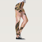 ピンク人気がある金ゴールドボ葉ホコレクション レギンス (右)