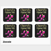 ピンク人気がある50位誕生日DIVAデザイン スクエアシール (シート)