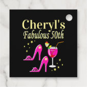 ピンク人気がある50位誕生日DIVAデザイン フェイバータグ (裏面)