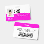 ピンク企業のの社員モダンの写真IDセキュリティ バッジ (表裏)