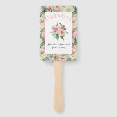 ピンク伝統的とタンの花のパタ結婚ーン ハンドファン (裏面)