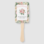 ピンク伝統的とタンの花のパタ結婚ーン ハンドファン (正面)