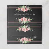 ピンク伝統的のバラ |黒 |フローラデザイン プレイスカード (外部開封)