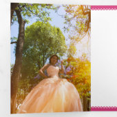 ピンク伝統的メキシコフローラ写真キンセアニェラ 三つ折り招待状 (内部最初)